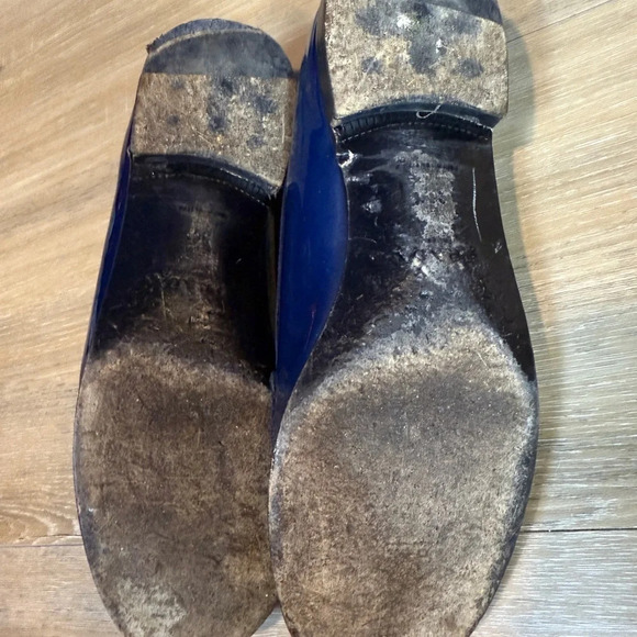 Prada Patent Leather Triangle Logo Loafers, Navy Blue, Size 36.5/US 6.5 - Picture 7 of 14